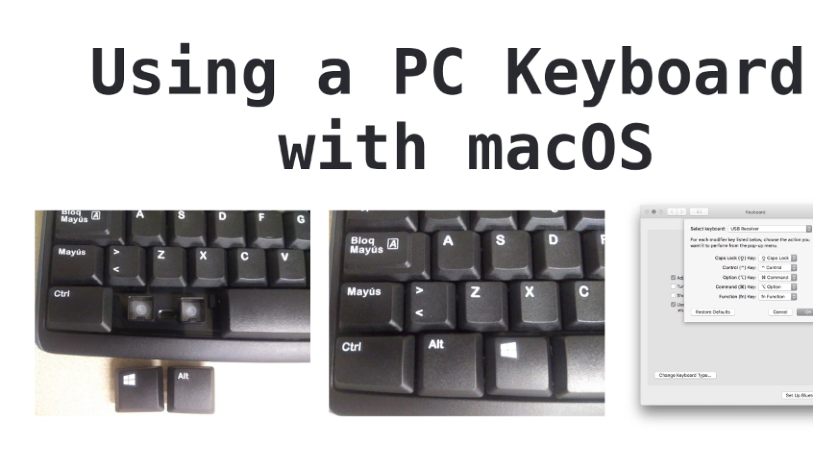 using control button instead of command button for microsoft keyboard with mac os